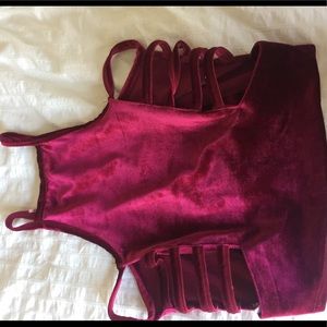 Velvet Ribbed Crop Top